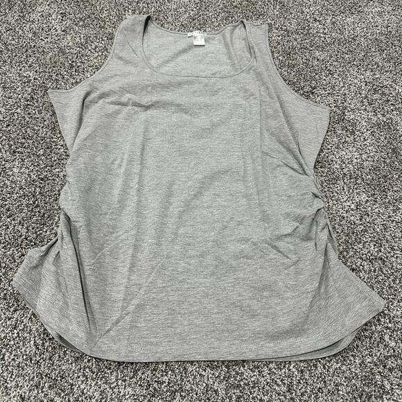 New with tags, VENUS Gray Square Neck Ruched Side Tank Top, Size 2X - Picture 10 of 10